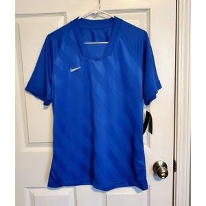 Nike Dri Fit Men's Challenge III Soccer Football Jersey Blue Striped L